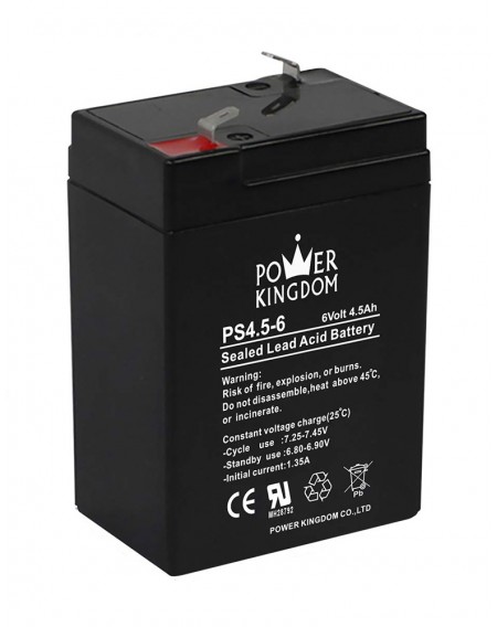 POWER KINGDOM μπαταρία μολύβδου PS4.5-6, 6V 4.5Ah