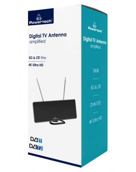 POWERTECH ψηφιακή κεραία PT-1006, 5G & LTE, DVB-T/T2, 4Κ, 28dB