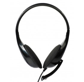 POWERTECH Headphones με μικρόφωνο PT-734 105dB, 40mm, 3.5mm, 1.8m, μαύρο