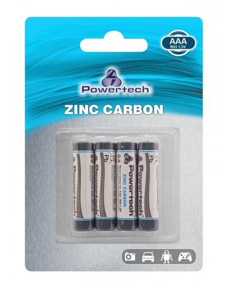 POWERTECH Zinc Carbon μπαταρίες PT-948, AAA R03 1.5V, 4τμχ