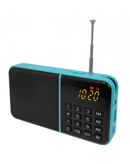 POWERTECH ραδιόφωνο & φορητό ηχείο PT-997, LCD, 1200mah, μπλε