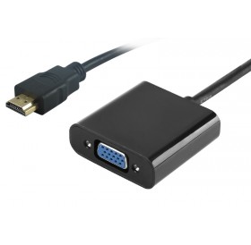 POWERTECH αντάπτορας HDMI σε VGA (F) PTH-023, 1920x1200p, μαύρο