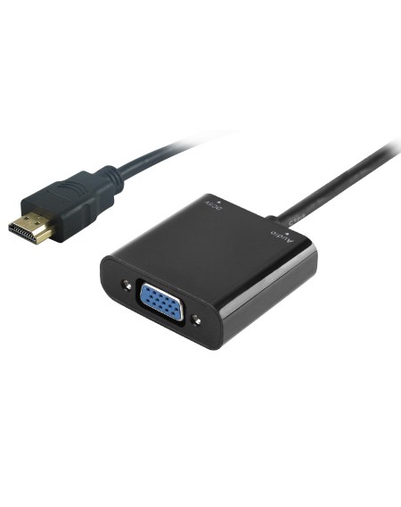 POWERTECH αντάπτορας HDMI (M) σε VGA (F) PTH-025 με Audio, μαύρο