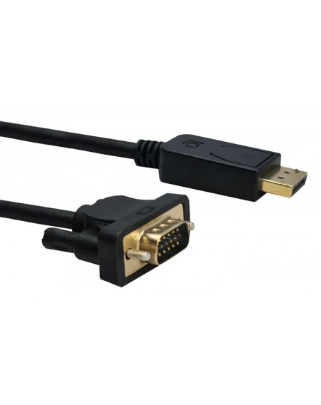 POWERTECH καλώδιο DisplayPort σε VGA PTH-070, 1080p/60Hz, 2m, μαύρο