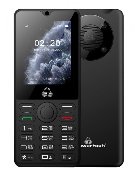 POWERTECH κινητό τηλέφωνο Milly Big II, 2.4", με φακό, μαύρο