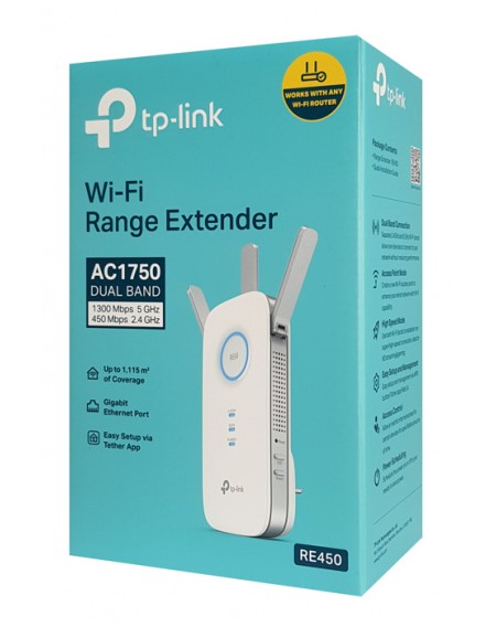 TP-LINK WiFi range extender RE450, dual-band, AC1750, Ver. 3.0