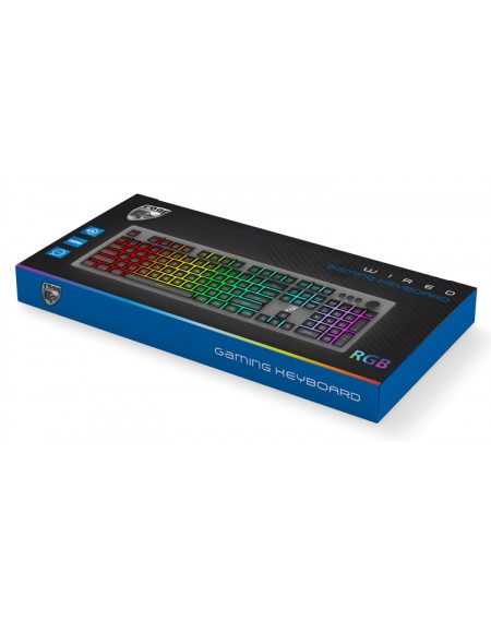 ROAR gaming πληκτρολόγιο RR-0007, ενσύρματο, RGB, ασημί