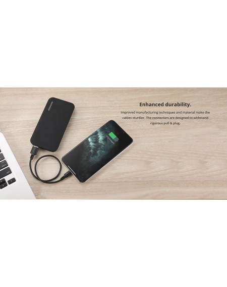 ROCKROSE καλώδιο USB σε Micro USB Beta AM Mini, 2.4A 12W, 30cm, μαύρο