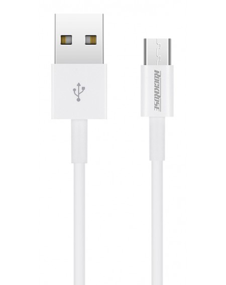 ROCKROSE καλώδιο USB σε Micro USB Zeta AM, 2.4A 12W, 1m, λευκό