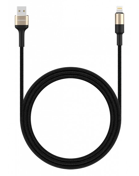 ROCKROSE καλώδιο USB σε Lightning Acacia AL, 2.4A 12W, 1m, χρυσό-μαύρο