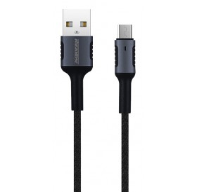 ROCKROSE καλώδιο USB σε Micro USB Armour AM, 2.4A 12W, 1m, μαύρο-μπλε