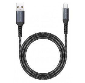 ROCKROSE καλώδιο USB σε USB Type-C Powerline AC, 3A 15W, 1m, μαύρο-μπλε
