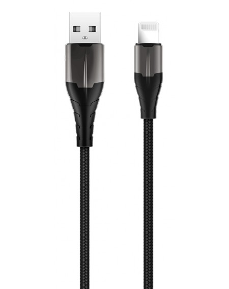 ROCKROSE καλώδιο USB σε Lightning Knight AL, 12W, MFi, 1m, μαύρο-γκρι