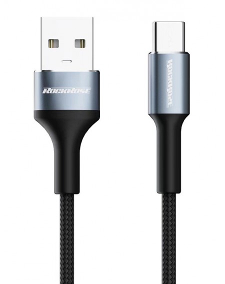 ROCKROSE καλώδιο USB σε USB-C Aspire AC, 2.4A, 1m, μαύρο
