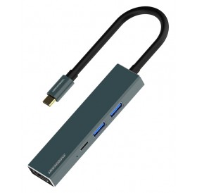 ROCKROSE docking station Infinity 06S, USB/HDMI/USB-C/SD/Micro SD, γκρι