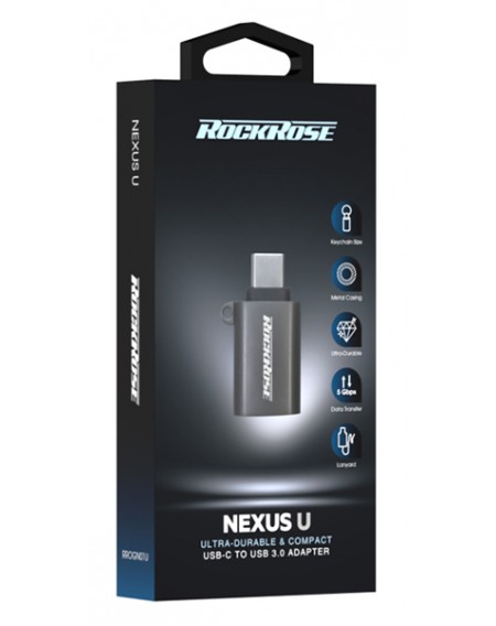 ROCKROSE αντάπτορας USB Type-C σε USB 3.0 Nexus U, 5Gbps, γκρι