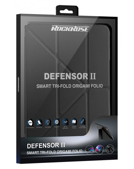 ROCKROSE θήκη προστασίας Defensor IΙ για iPad 10.2" 2019/2020, μαύρη
