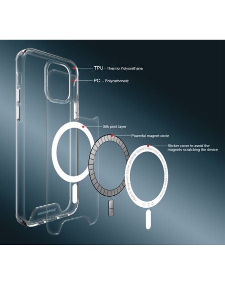 ROCKROSE θήκη Mirror Mag για iPhone 12 mini, με μαγνήτες, διάφανη