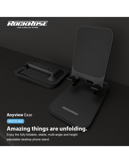 ROCKROSE βάση smartphone Anyview ease, ρυθμιζόμενη, αναδιπλούμενη, μαύρη