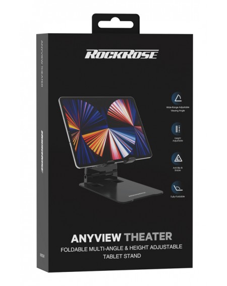 ROCKROSE βάση tablet Anyview ease, ρυθμιζόμενη, αναδιπλούμενη, μαύρη