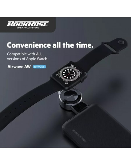 ROCKROSE ασύρματος φορτιστής RRWC06 για Apple Watch, 2.5W, μαύρος
