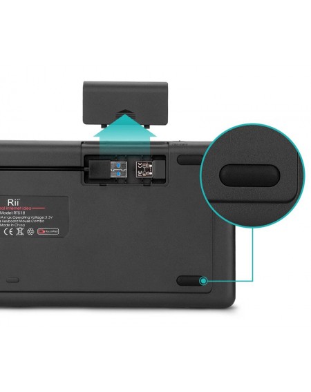 RIITEK ασύρματο πληκτρολόγιο Mini K18+ με touchpad, RGB backlit, 2.4GHz
