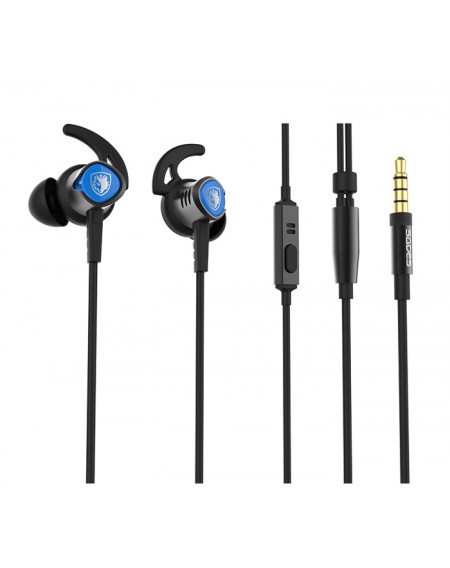 SADES gaming earphones Wings 20, 12mm, 3.5mm, 1.2m, μαύρα
