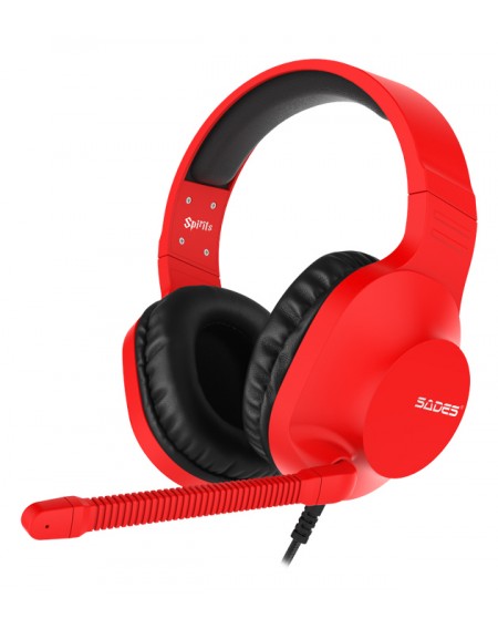 SADES Gaming Headset Spirits SA-721, multiplatform, 3.5mm, κόκκινο