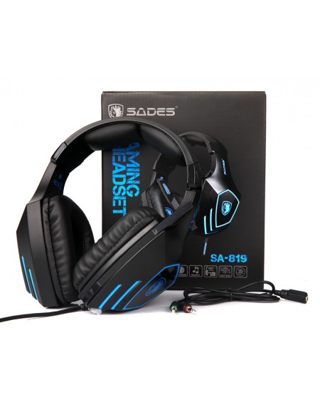 SADES gaming headset SA-819, 3.5mm, 50mm, μαύρο