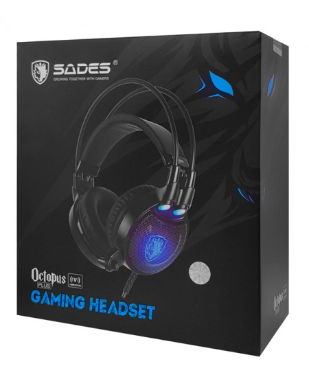 SADES Gaming Headset Octopus Plus με δόνηση, multiplatform, USB, μαύρο
