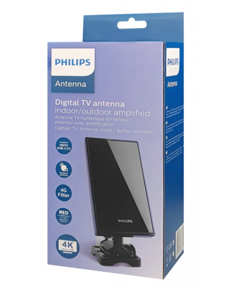 PHILIPS Ψηφιακή κεραία τηλεόρασης SDV5228/12, HDTV DVB-T/T2, 36dB, 4K