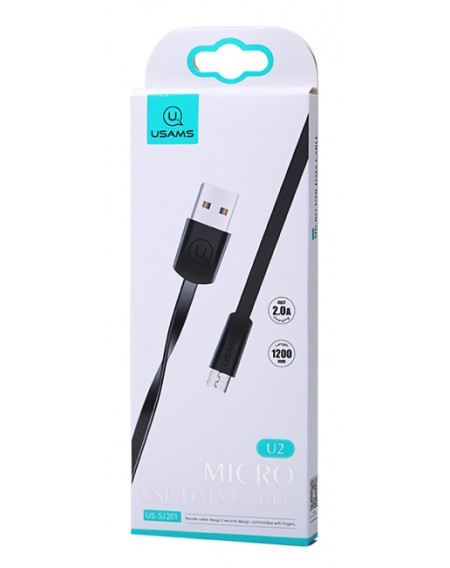 USAMS Καλώδιο USB σε Micro USB US-SJ201, 1.2m, μαύρο