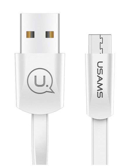 USAMS Καλώδιο USB σε Micro USB US-SJ201, 1.2m, λευκό