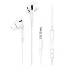 USAMS earphones με μικρόφωνο EP-41, 3.5mm, 10mm, 1.2m, λευκά