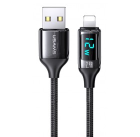 USAMS καλώδιο Lightning σε USB US-SJ543, 2.4A, 1.2m, μαύρο