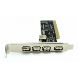 POWERTECH Κάρτα Επέκτασης PCI to USB 2.0, 4+1 ports, Chipset VIA6212