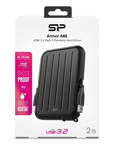 SILICON POWER εξωτερικός HDD Armor A66, 2TB, USB 3.2, μαύρος