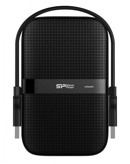 SILICON POWER εξωτερικός HDD Armor A60, 2TB, USB 3.2, μαύρος