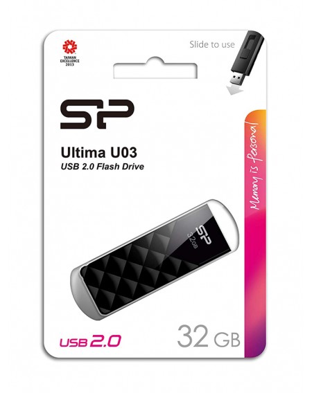 SILICON POWER USB Flash Ultima U03, 32GB, USB 2.0, μαύρο