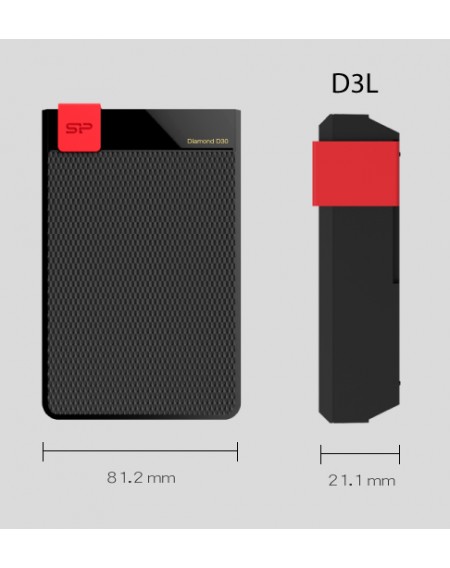 SILICON POWER Εξωτερικός HDD 4TB Diamond D30 D3L, USB 3.1, Black