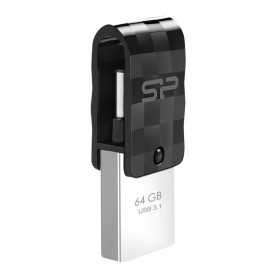 SILICON POWER Dual USB Flash Drive C31, USB 3.1 & Type-C, 64GB, μαύρο