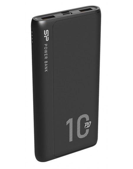 SILICON POWER power bank QP15, 10000mAh, 2x USB & USB Type-C, 3A, μαύρο
