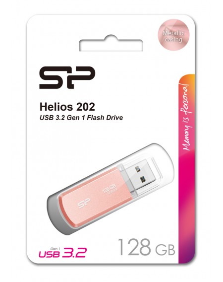 SILICON POWER USB Flash Drive Helios 202, 128GB, USB 3.2, ροζ χρυσό