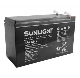 SUNLIGHT μπαταρία μολύβδου SPA12-7, 12V 7Ah, 6.3mm F