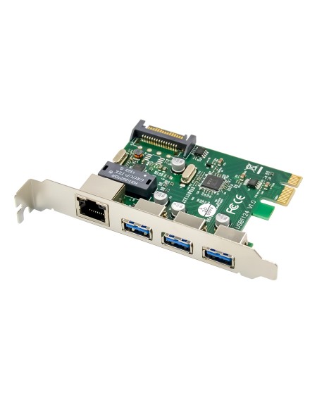 POWERTECH κάρτα επέκτασης PCIe σε USB 3.0 & GbE LAN ST642, VL805&RTL8153