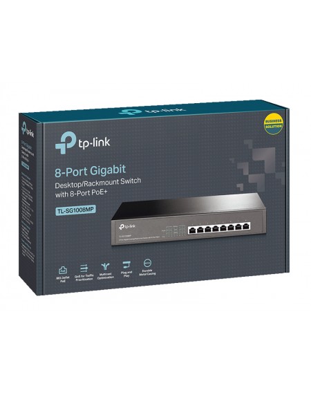 TP-LINK desktop/rackmount switch TL-SG1008MP, 8-Port PoE+, Ver. 2.0
