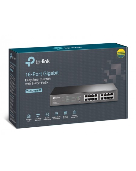 TP-LINK easy smart switch TL-SG1016PE, 16-Port Gigabit, PoE+, Ver. 3.0