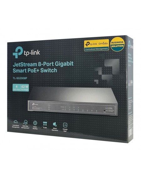 TP-LINK JetStream switch TL-SG2008P, 8-Port Gigabit, 4x PoE+, Ver. 3.0