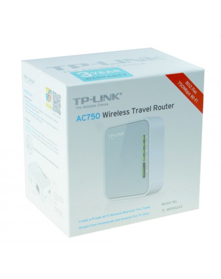 TP-LINK Wireless Travel Router TL-WR902AC, 750Mbps AC750, Ver. 1.0