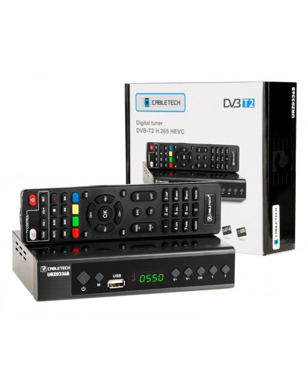 CABLETECH ψηφιακός δέκτης με τηλεχειριστήριο URZ0336B, DVB-T2 HEVC H.265